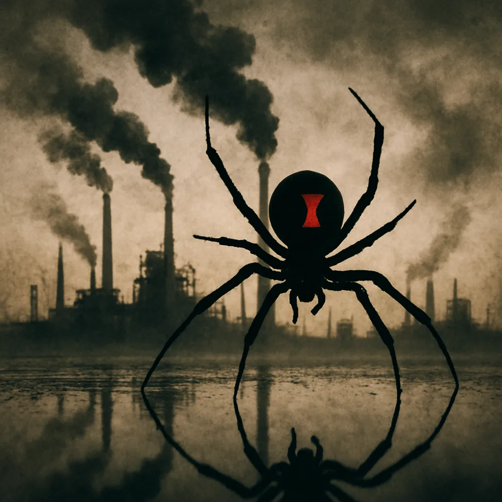 Silhouetted Black Widow