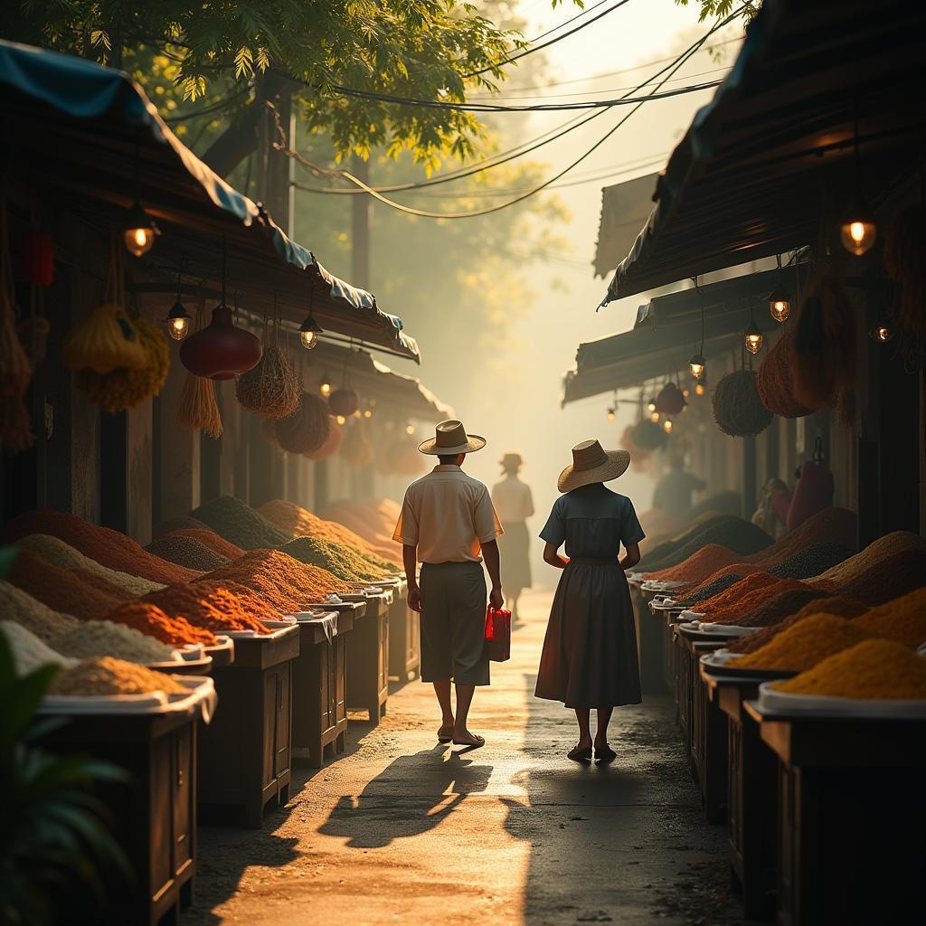 Spice Vendors of Old Penang at Golden Hour