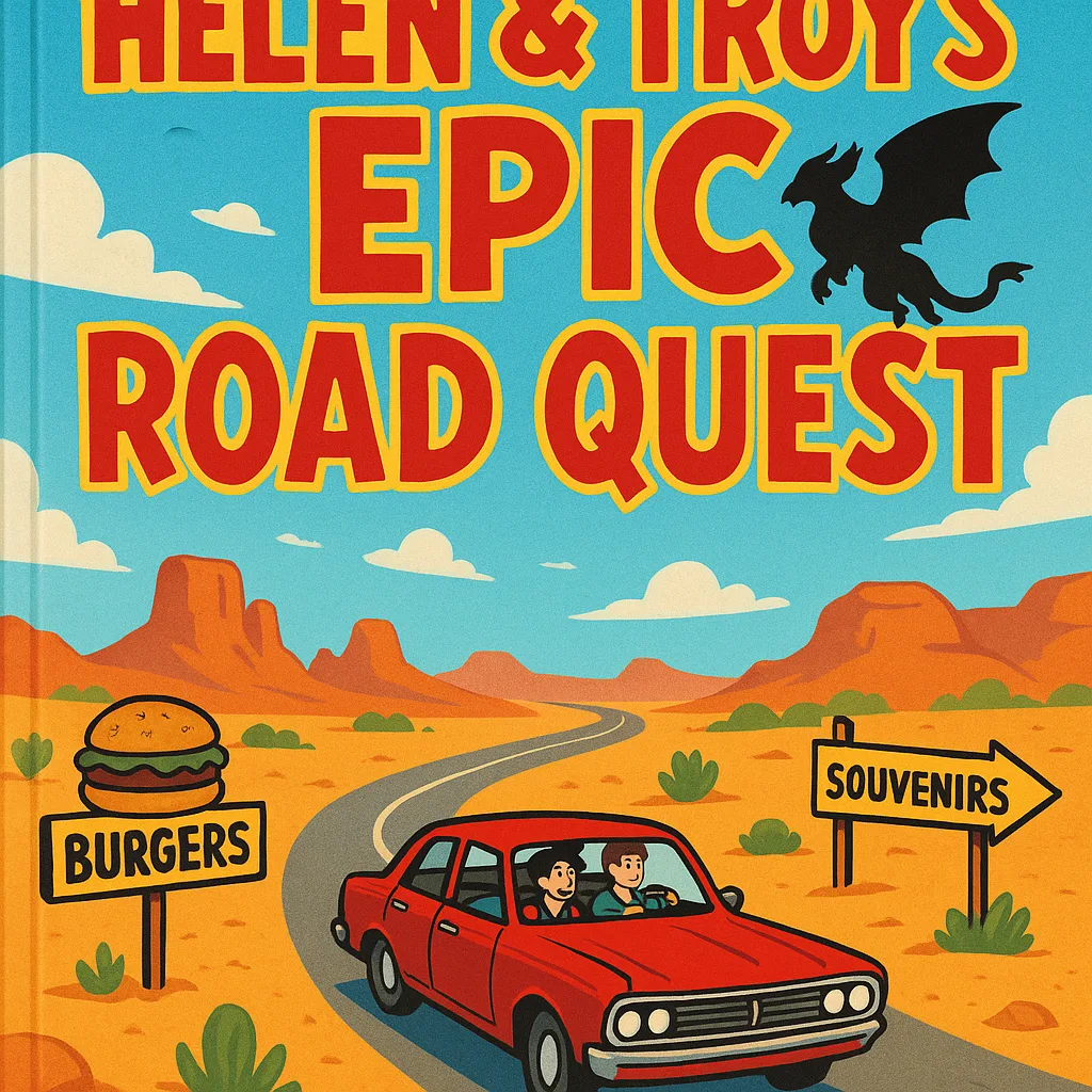 Colorful Book Cover for "Helen & Troy's Epic Road Quest"
