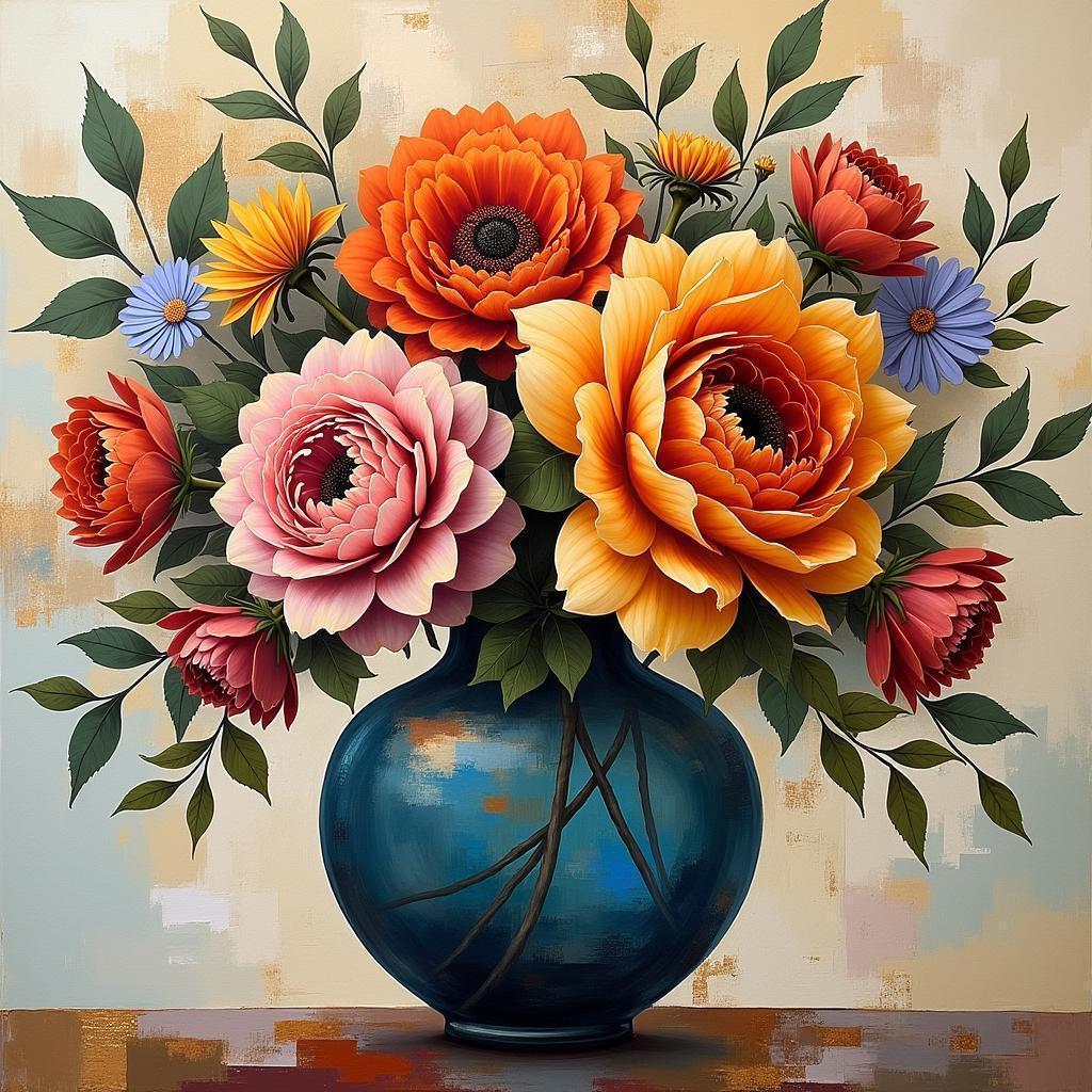 Mixed Media Flowers in Golden Ratio Harmony