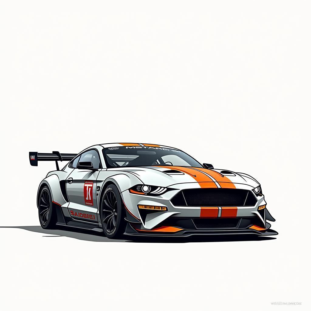 McLaren F1 and Mustang Fused in Editorial Illustration