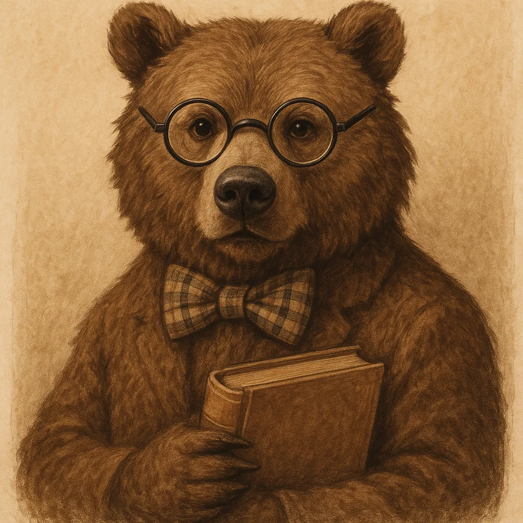 Knowledgeable-looking Bear with Circular Spectacles