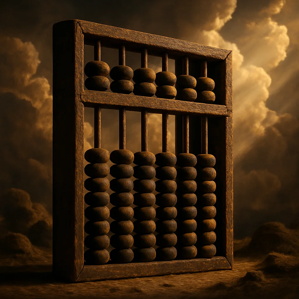 Single Antique Chinese Suanpan Style Abacus