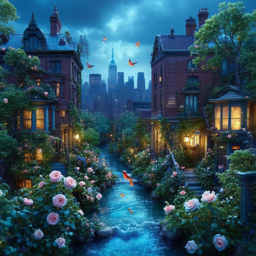 Claymation Creek Garden Between Brooklyn Brownstones