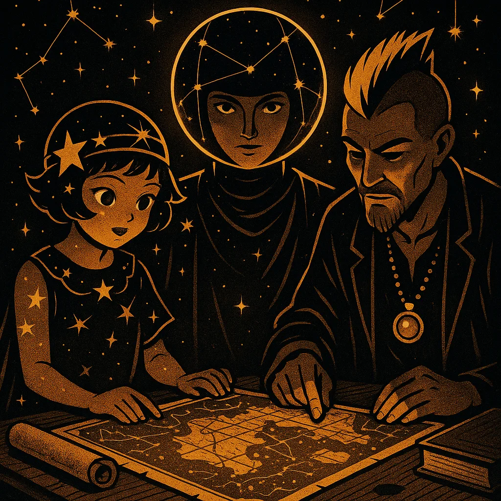 Constellation-helmeted Androgynous Figure Makes Engaging Eye Contact
