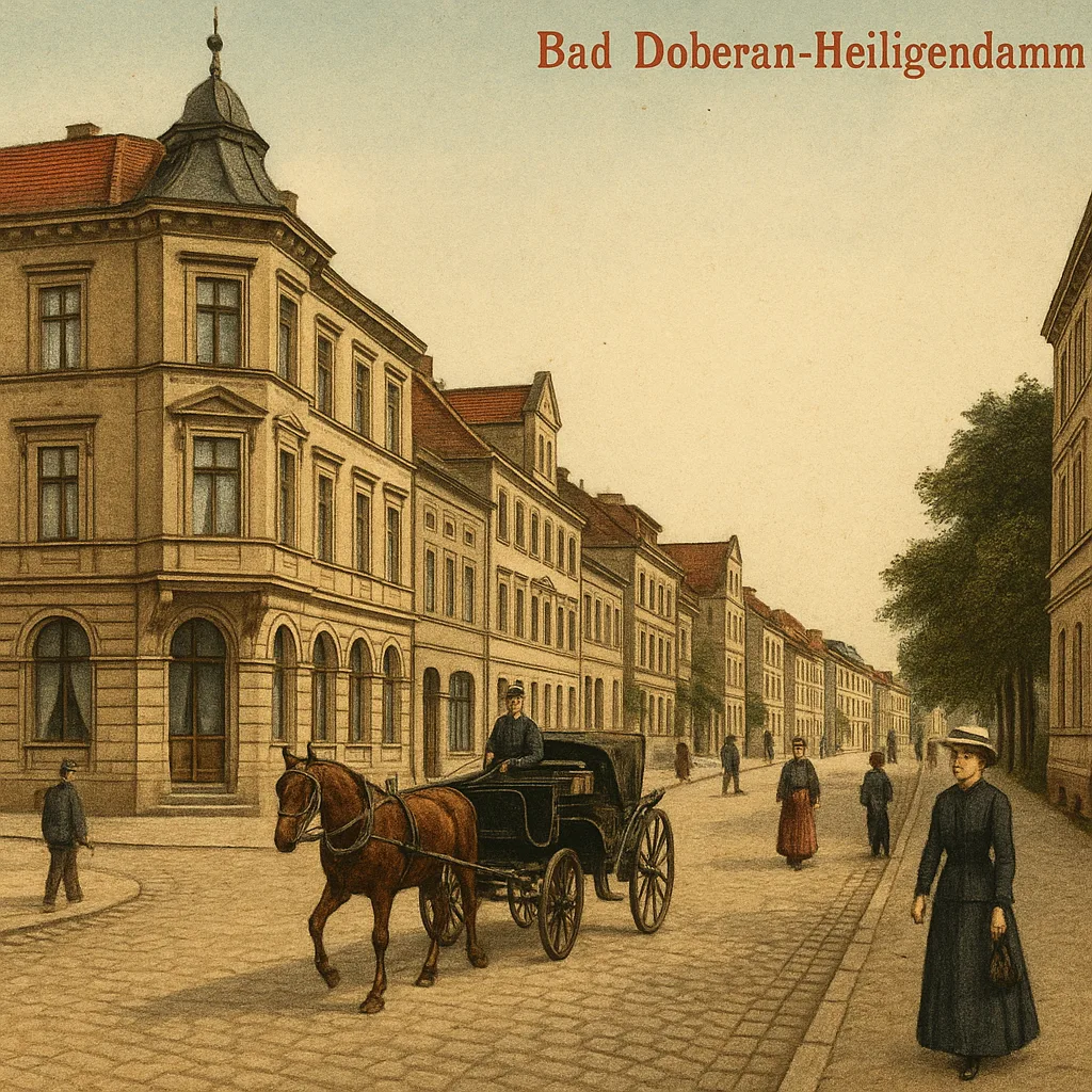 Vintage Street Scene in Bad Doberan-Heiligendamm Featuring Historic Buildings