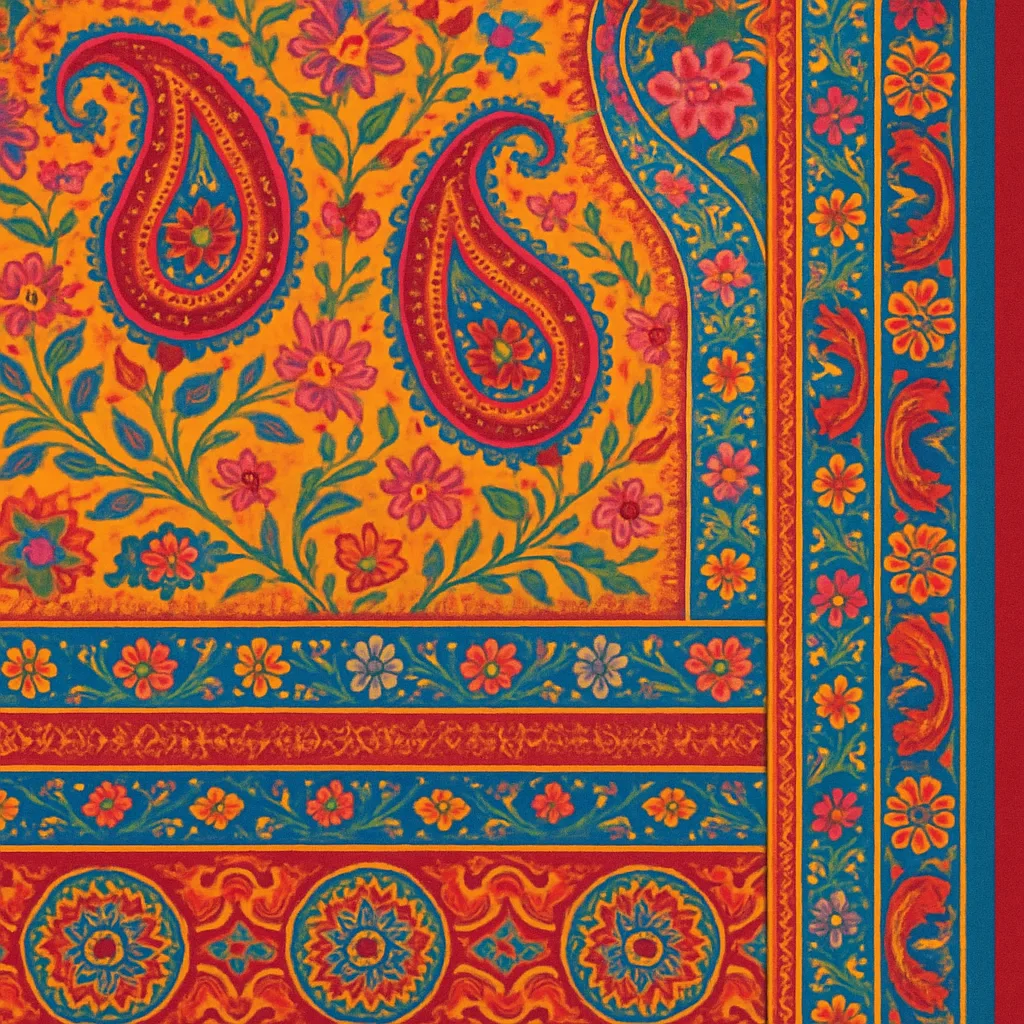 Lively Design for a Saree or Fabric