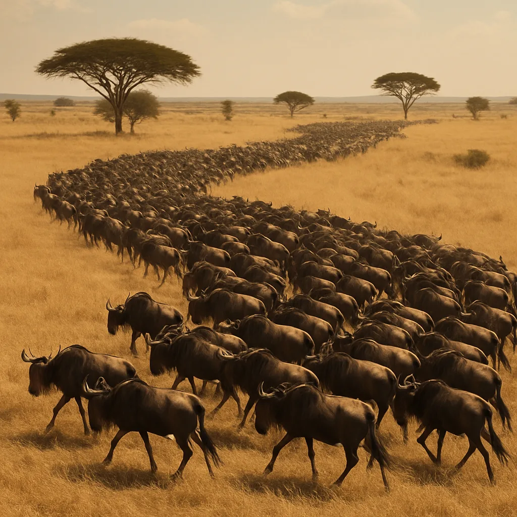 Vast Herd of Wildebeest