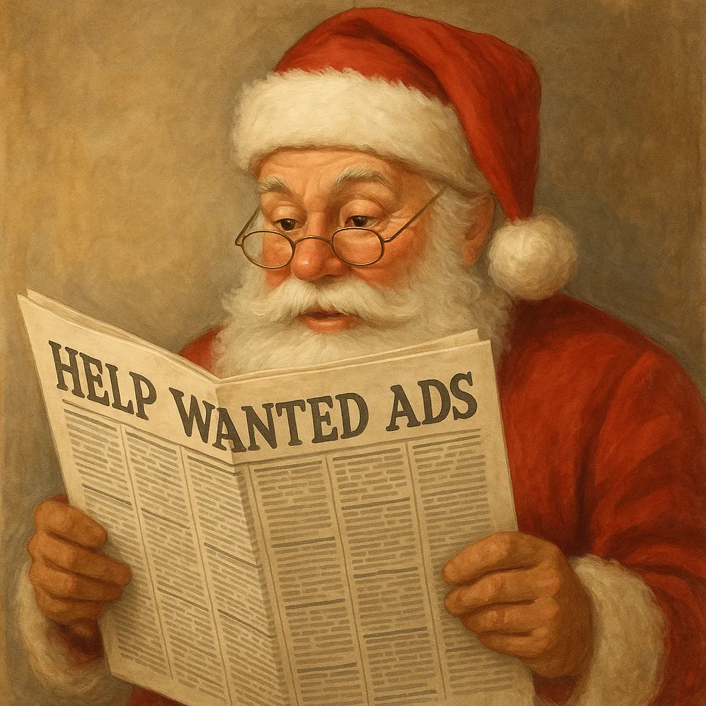 Santa Claus Wearing Glasses