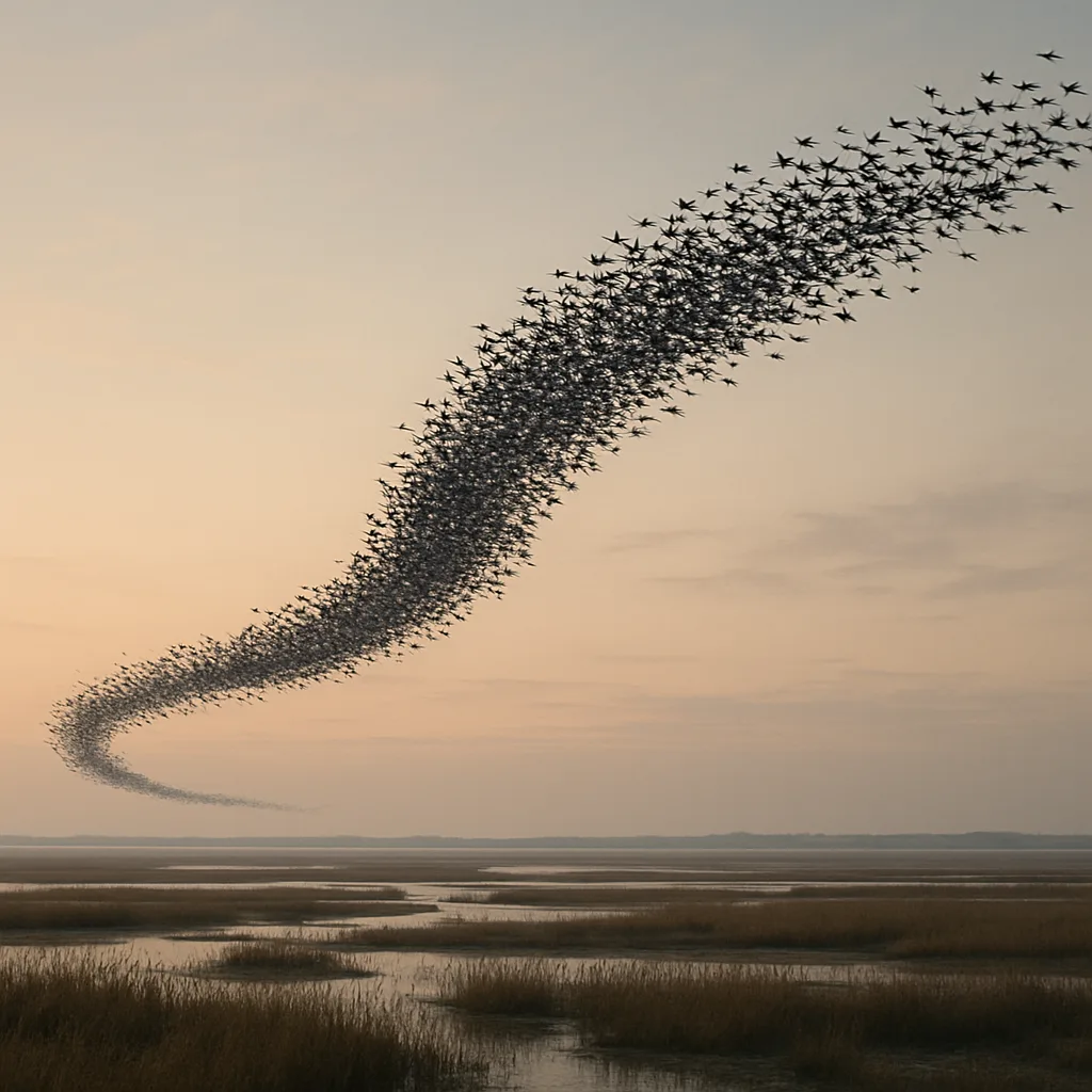 Vast Flock of Migratory Birds Forms