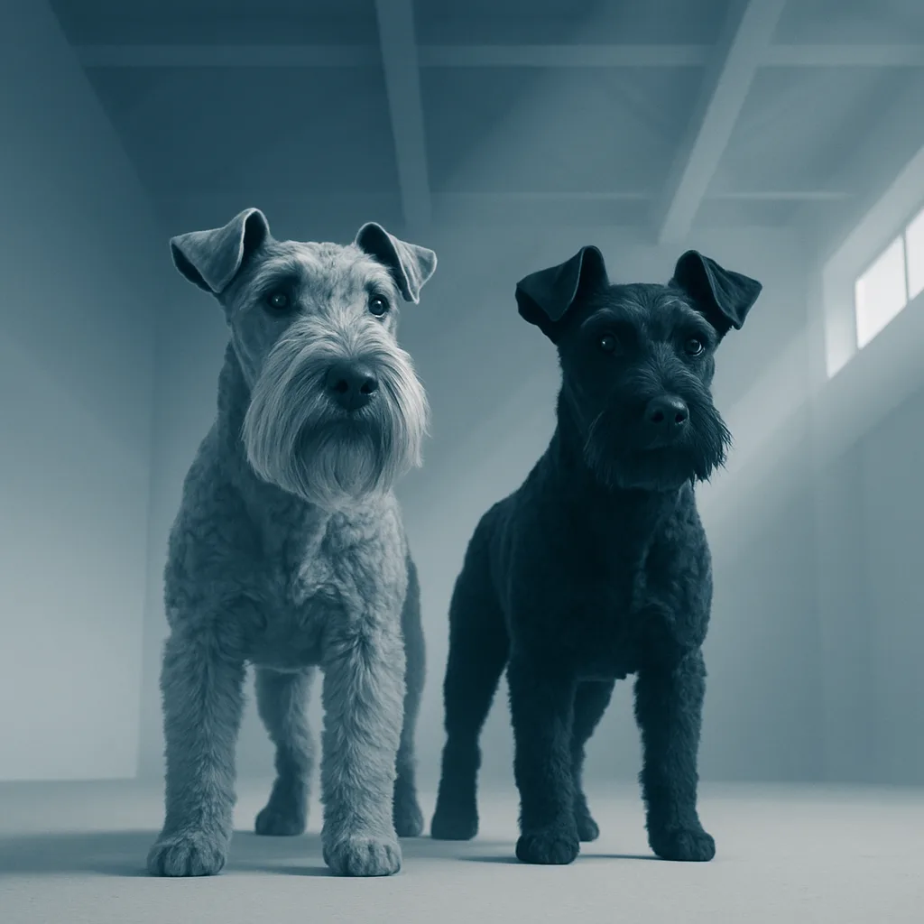 Silver Grey Kerry Blue Terrier with a Profuse Soft Beard