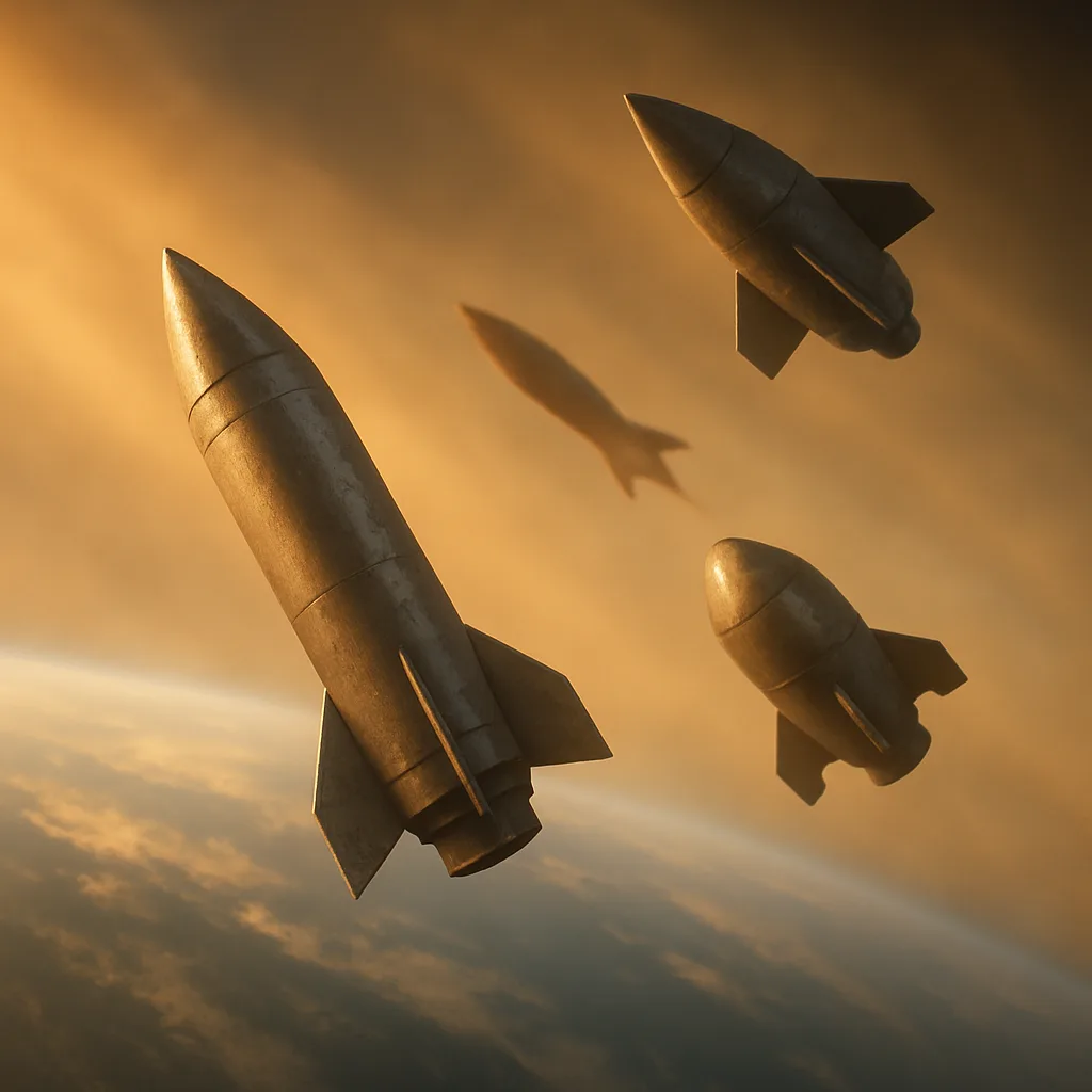 Four Varied Projectiles Orbit Earth