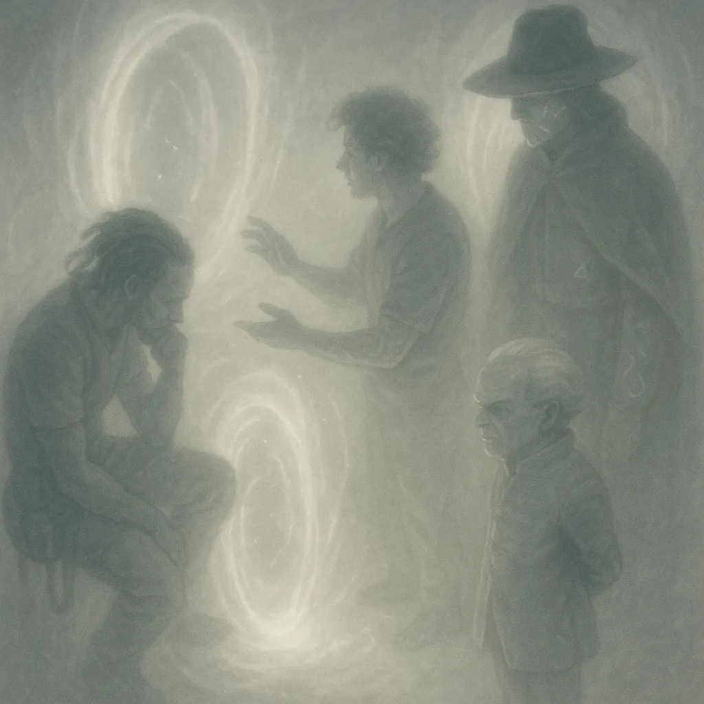 Ghostly or Ethereal Effect Envelops Four Figures