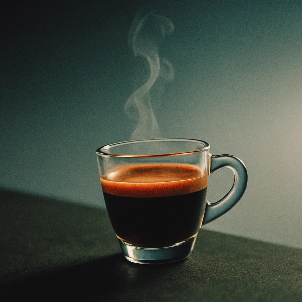 Single Espresso—visibly Piping Hot