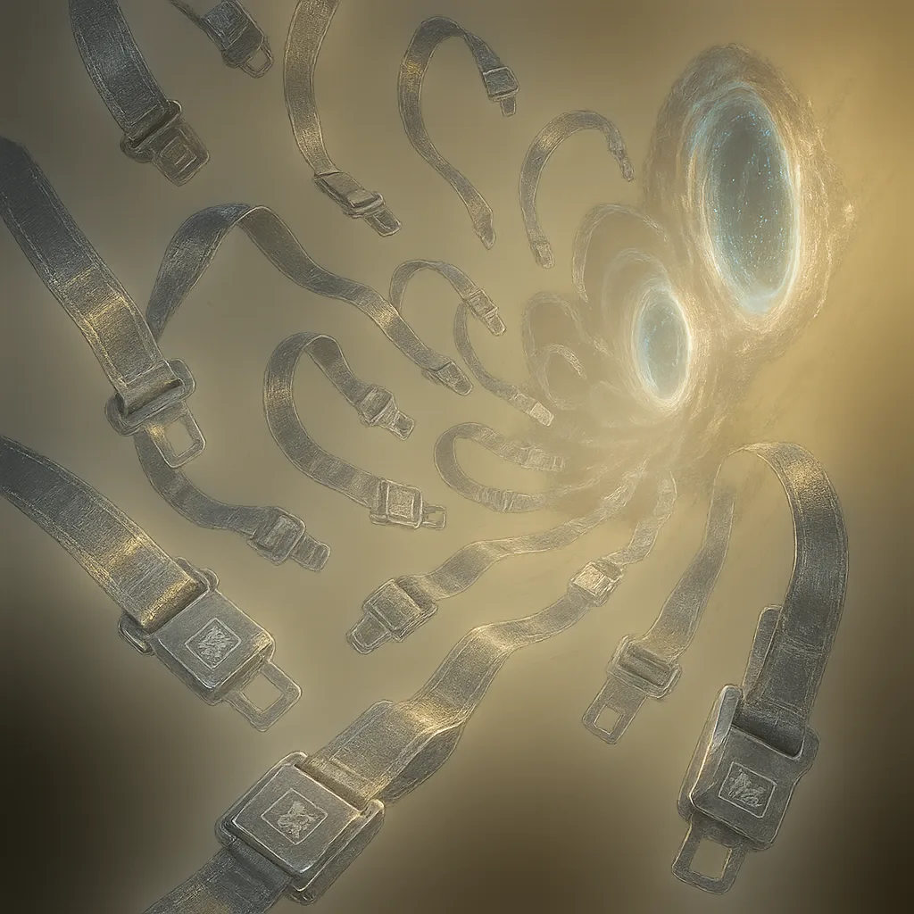 Dozen Ghostly Translucent Seat Belts