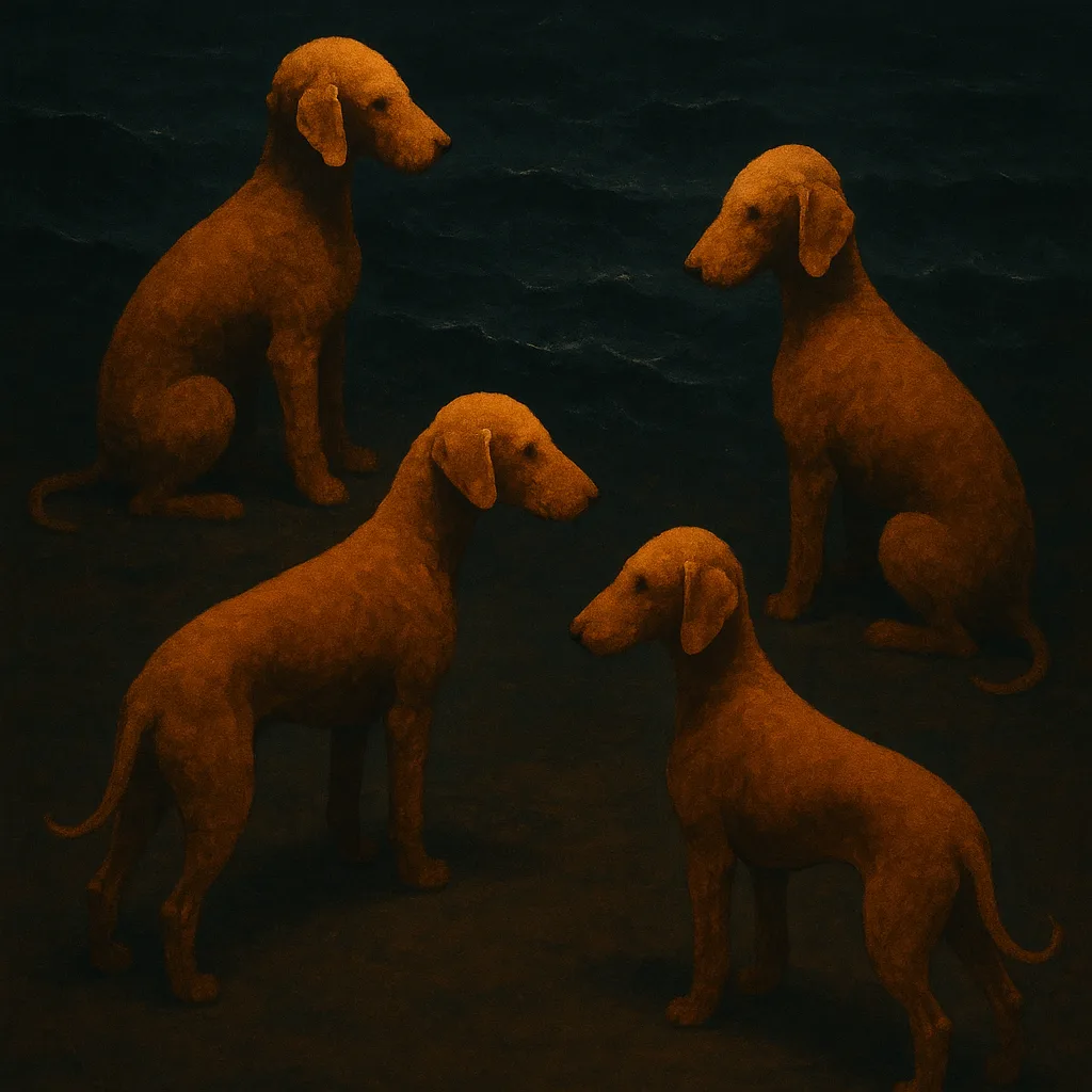 Four Diverse Bedlington Terriers