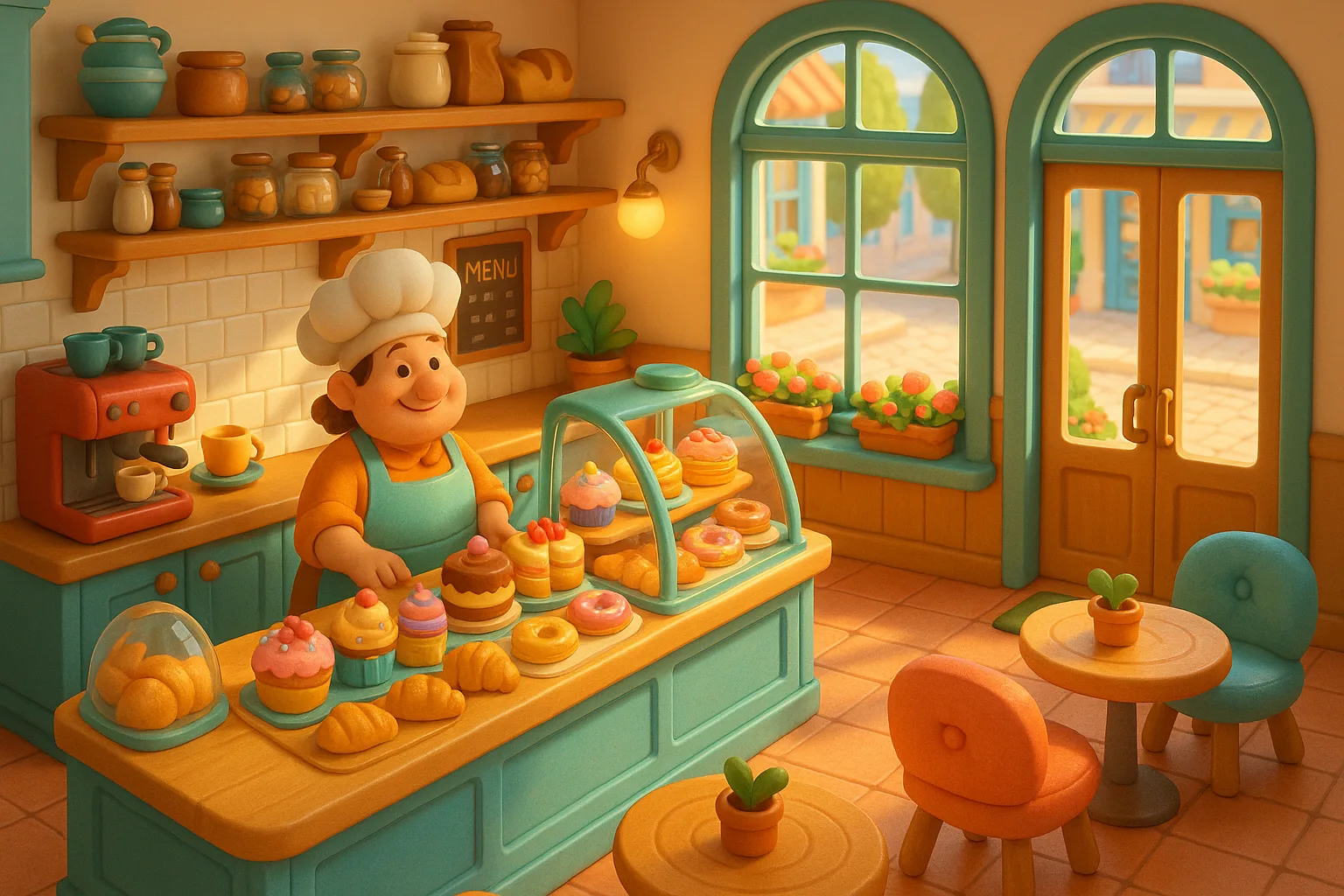 Delightful Bakery in a Vibrant 3D Style