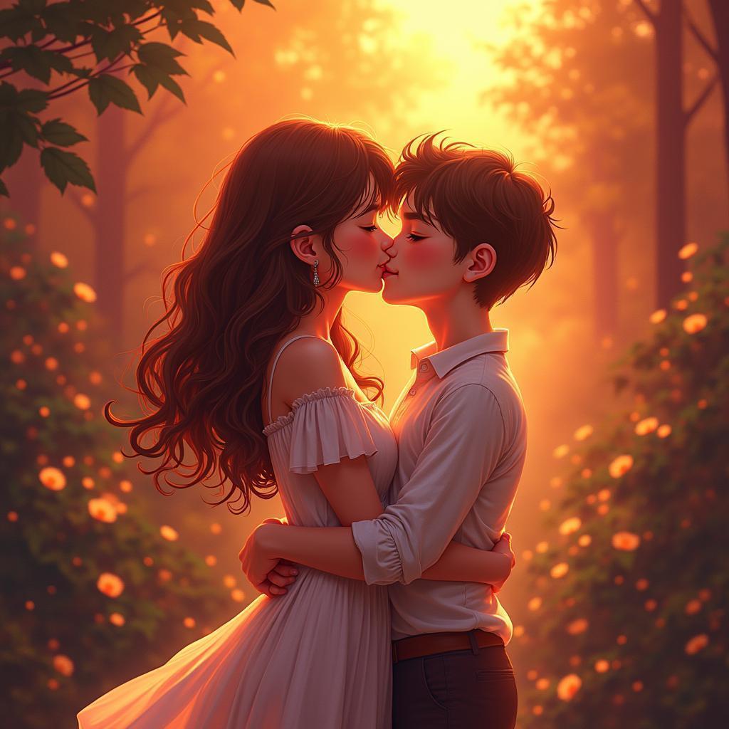 I Found Love in Glowing Golden Illustration