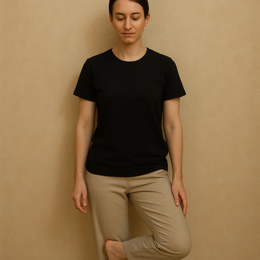 Person Stands with a Composed Demeanor