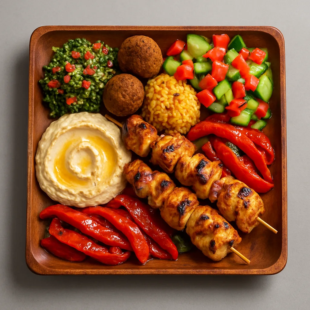 Image Features a Square Wooden Platter Beautifully