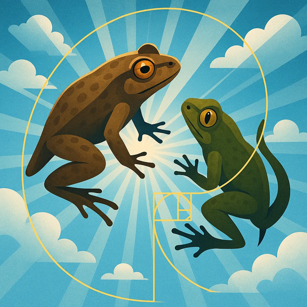 Two-tailed Frogs—the First a Mottled Brown Amphibian