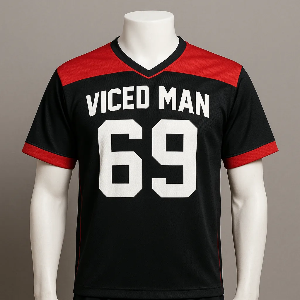 Black and Red Sports Jersey with "Viced MAN"