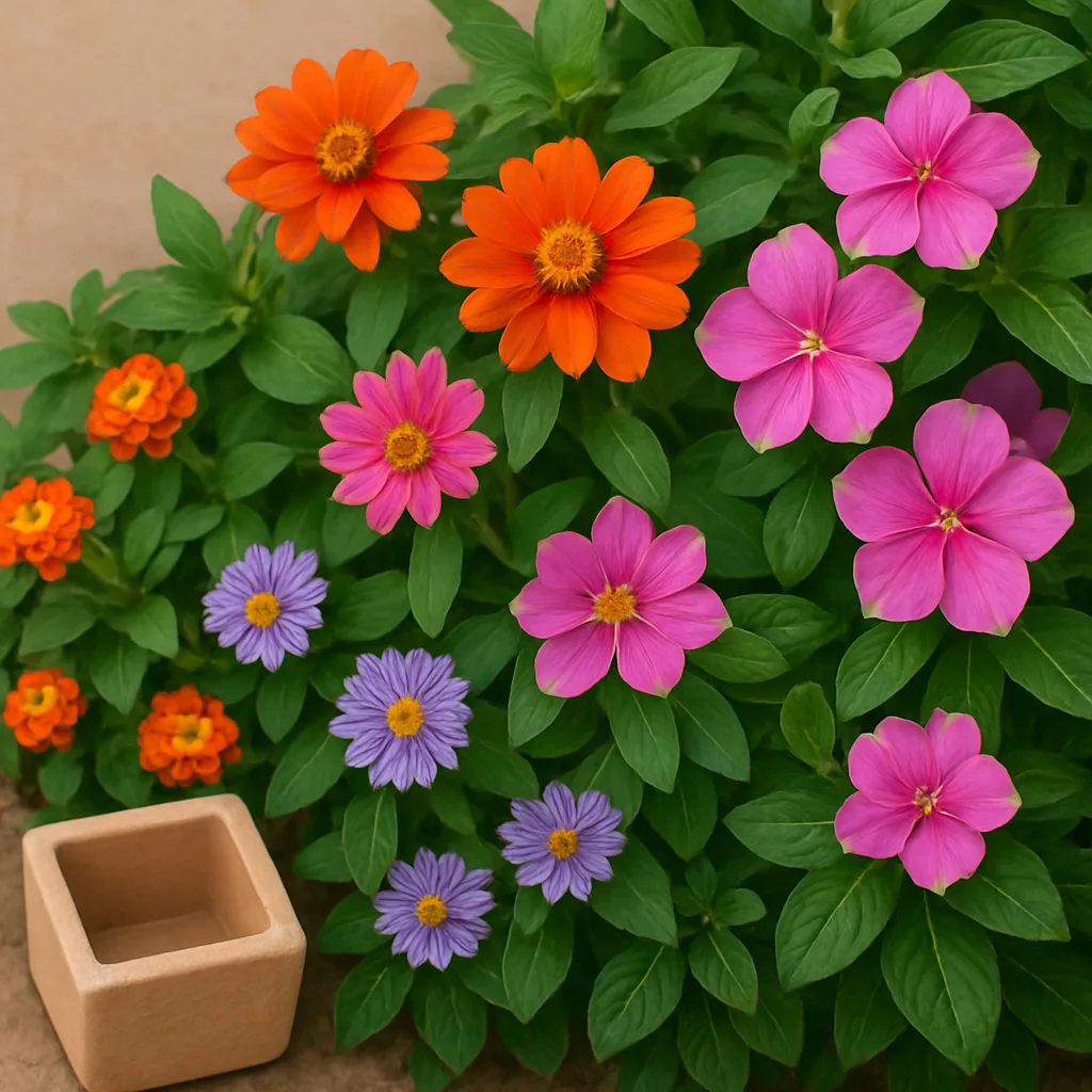Image Displays a Lively Assortment of Colorful Blossoms