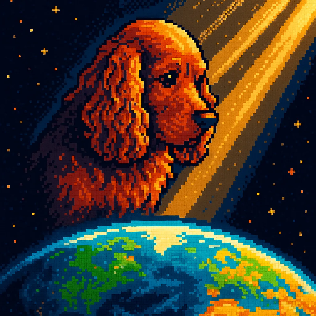 Vibrant 8-bit Cocker Spaniel