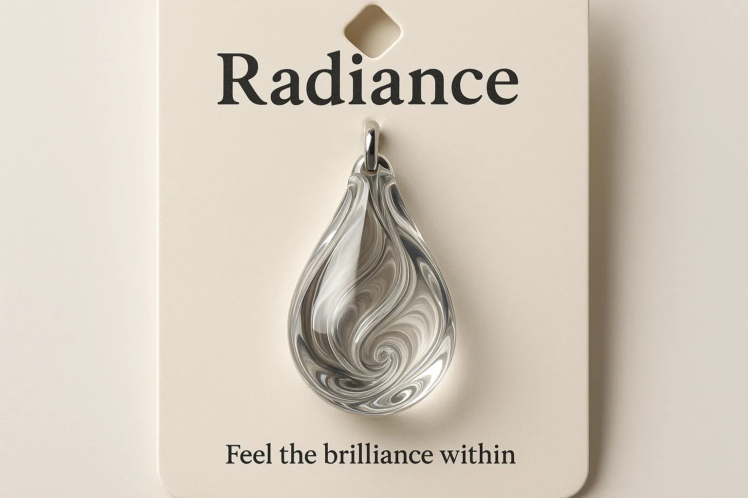 Meticulously Detailed 3D Visualization of a Transparent Glass Droplet Pendant