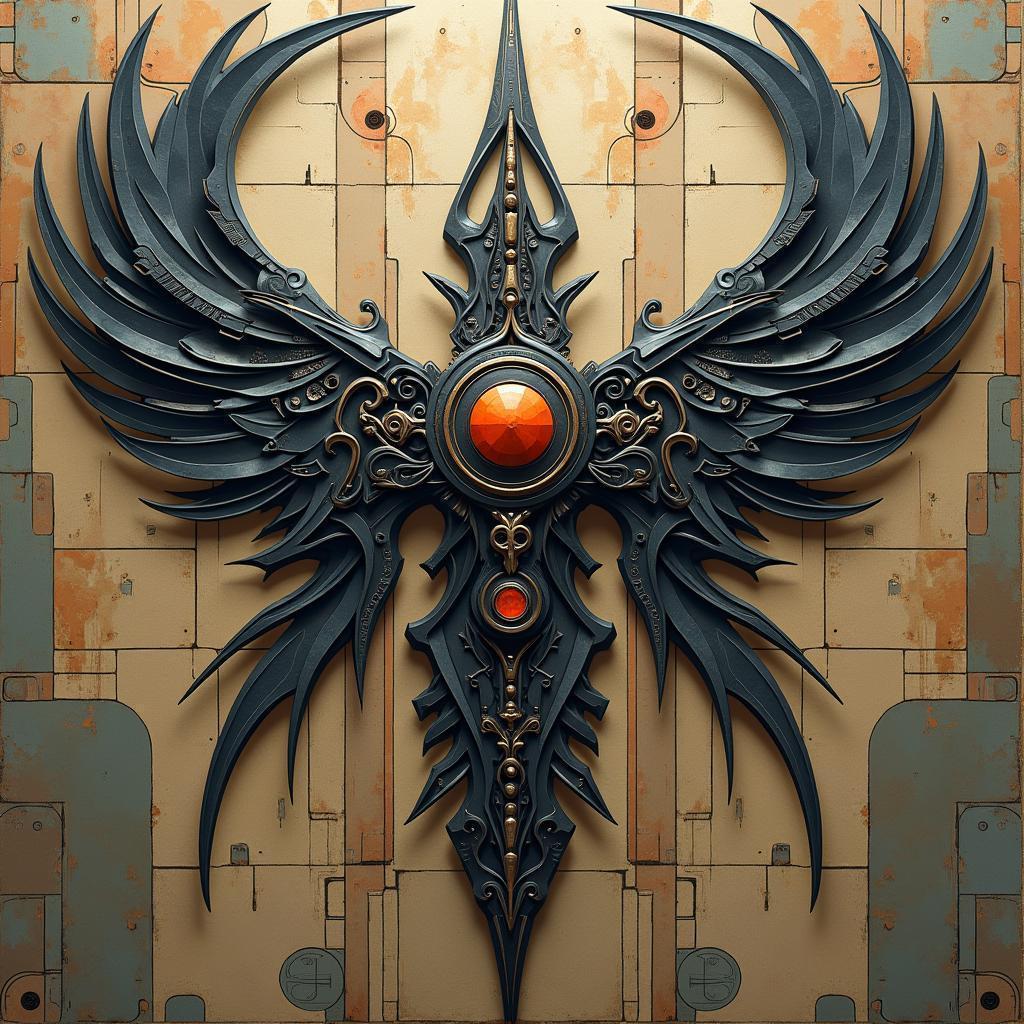 Symmetrical Flat Sci Fi Texture in Elegant Lines