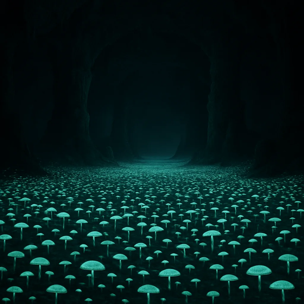 Endless Carpet of Bioluminescent Fungi Casts a Faint