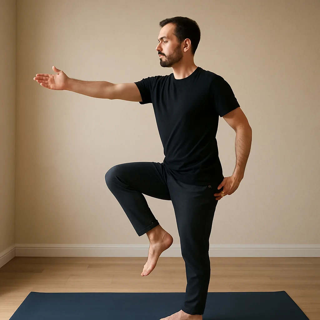 Person Is Practicing a Yoga Pose