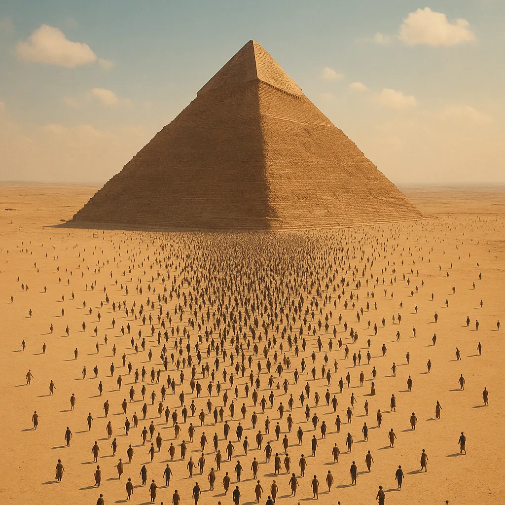 Countless Tiny Figures Swarm Across a Vast