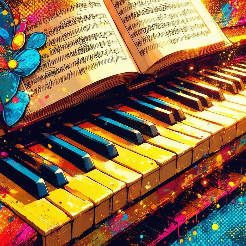 Pop Art Piano With an Open Song Book