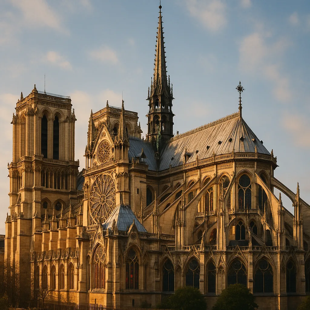 Describe the Notre Dame Cathedral in Paris