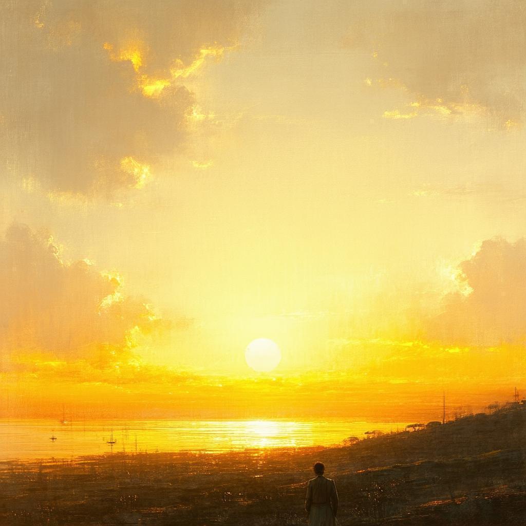 Golden Sunset in Matte Digital Painting