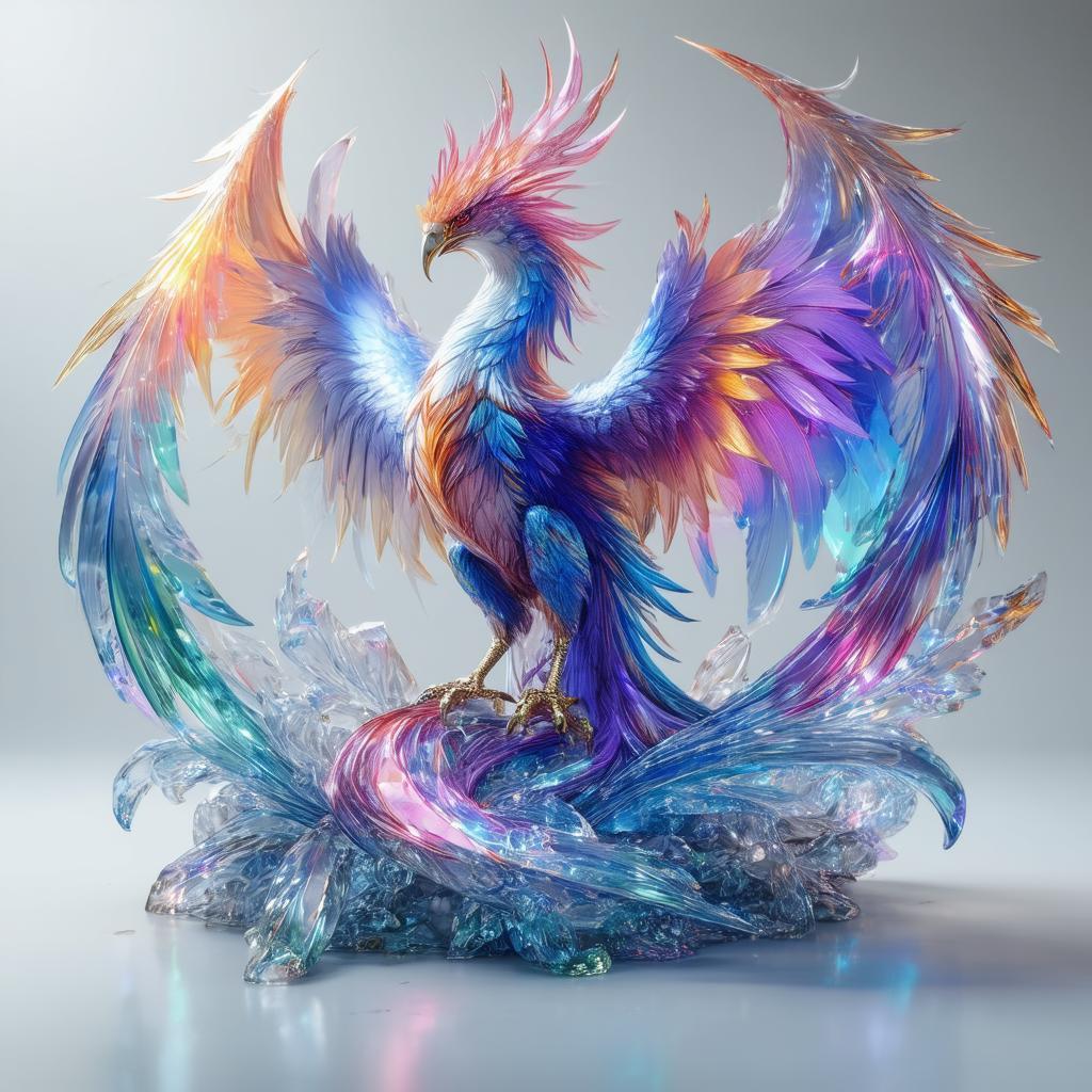 Cryophoenix Rendered in Vibrant Hyperreal Detail