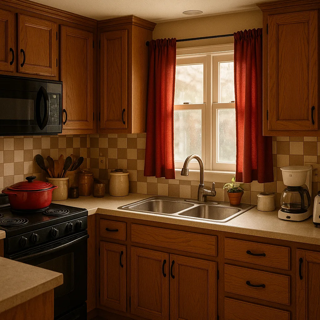 Cozy Kitchen with Wooden Cabinets