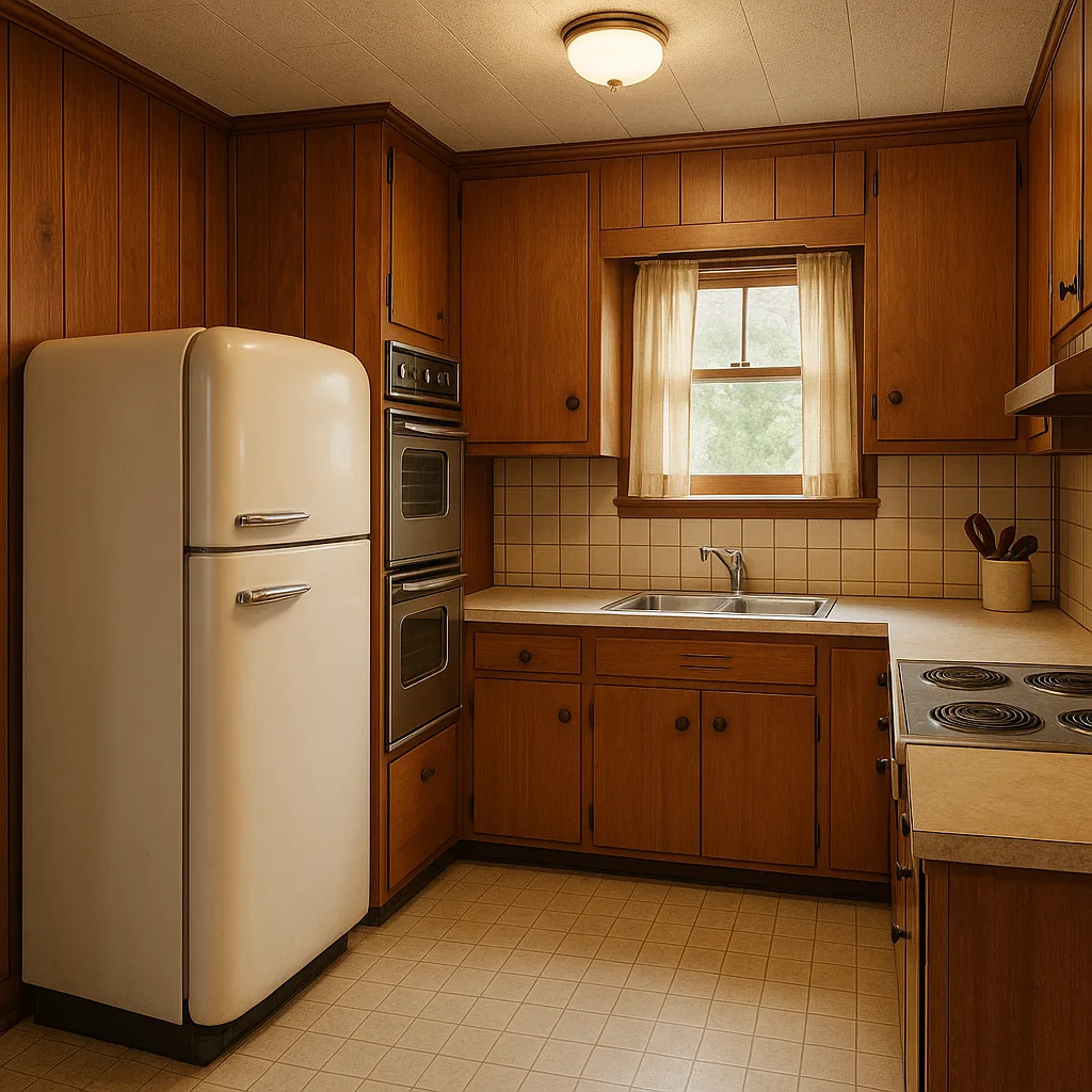 Retro-style Kitchen with Wooden
