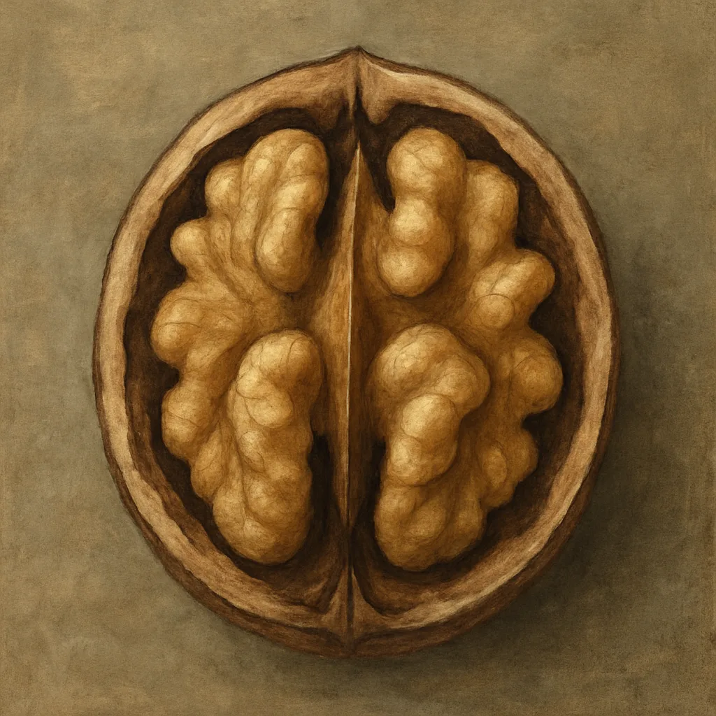 Show a Detailed Cross-sectional Depiction of a Walnut