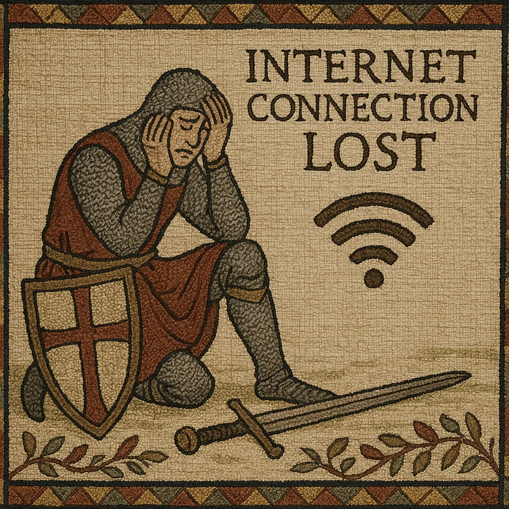 Medieval-style Tapestry Illustrating a Knight