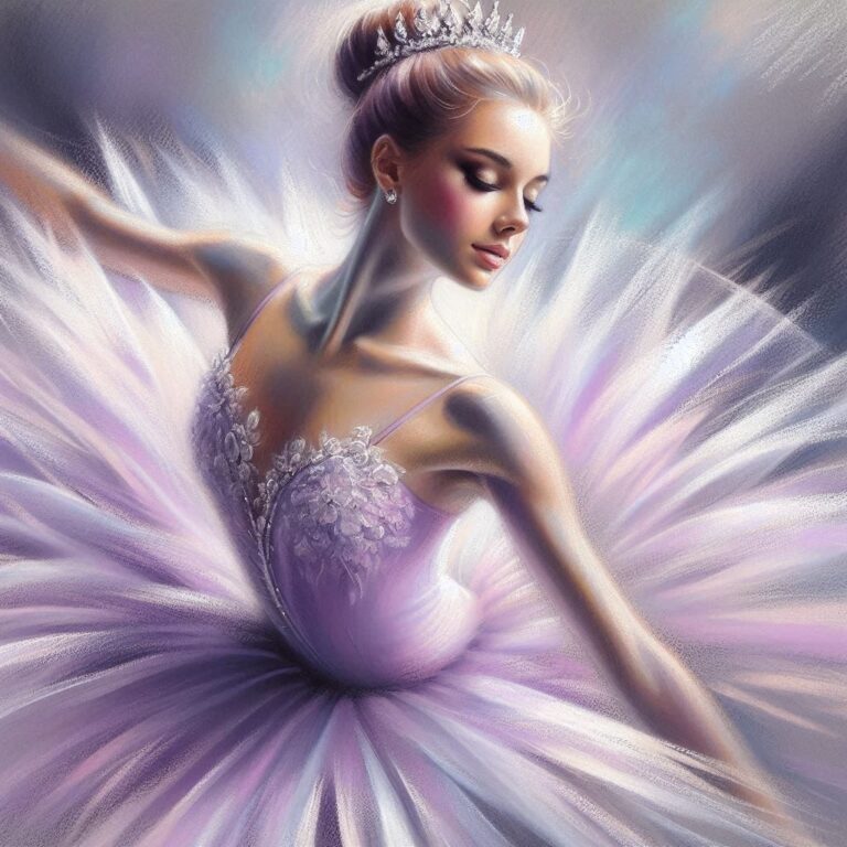 Elegant Ballerina in Lavender Tutu and Tiara