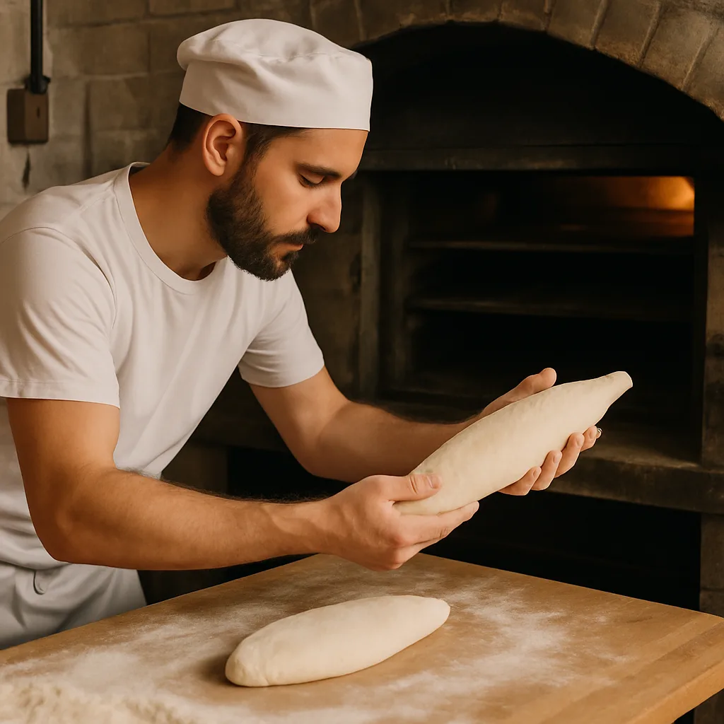 Baker Rolled and Stretched the Dough