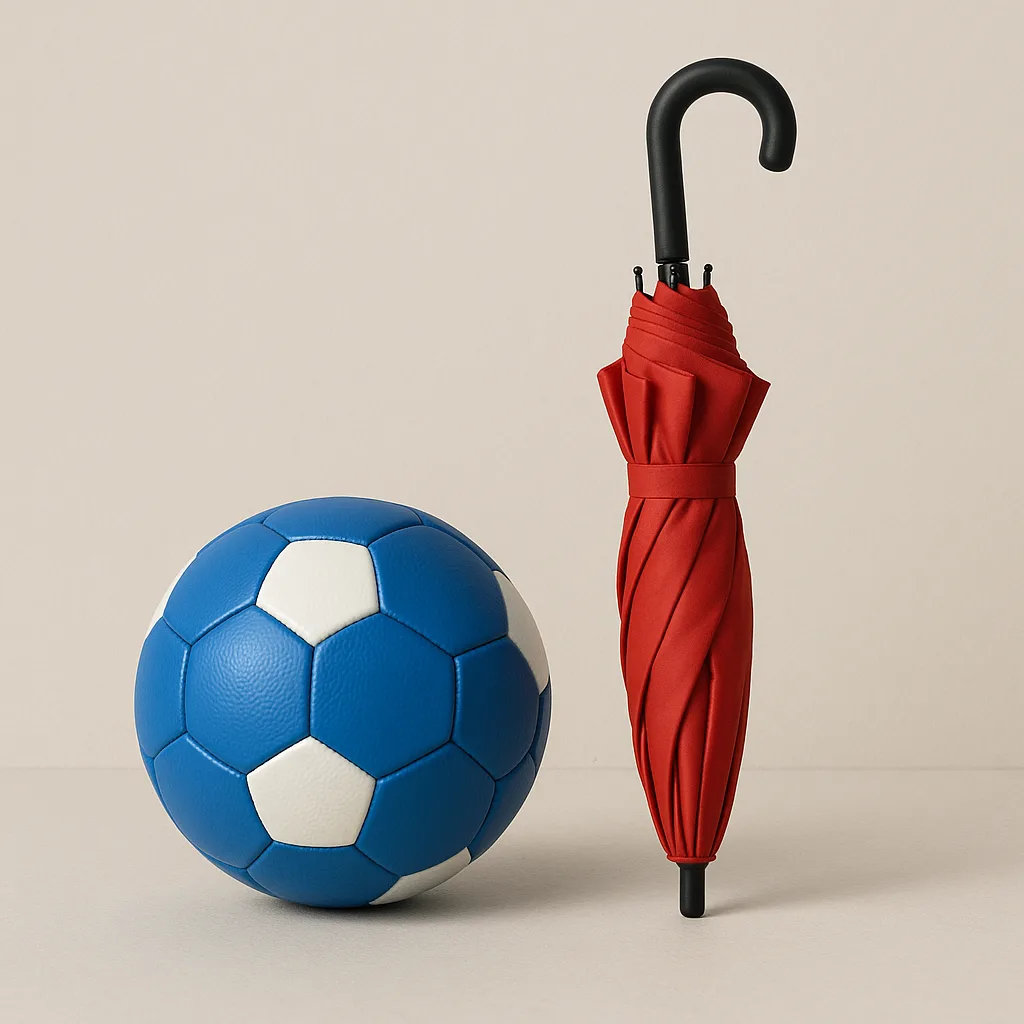 Blue Soccer Ball Situated on the Left Side
