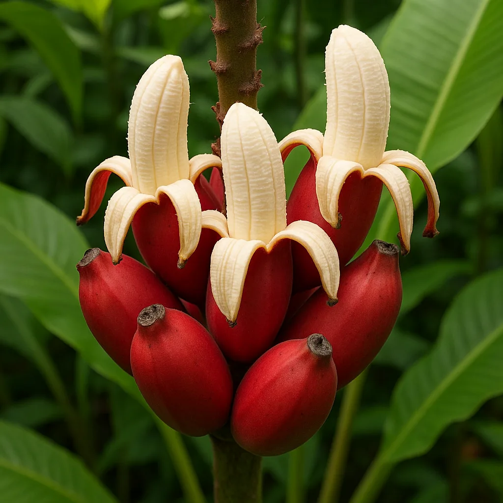 Cluster of Red Bananas