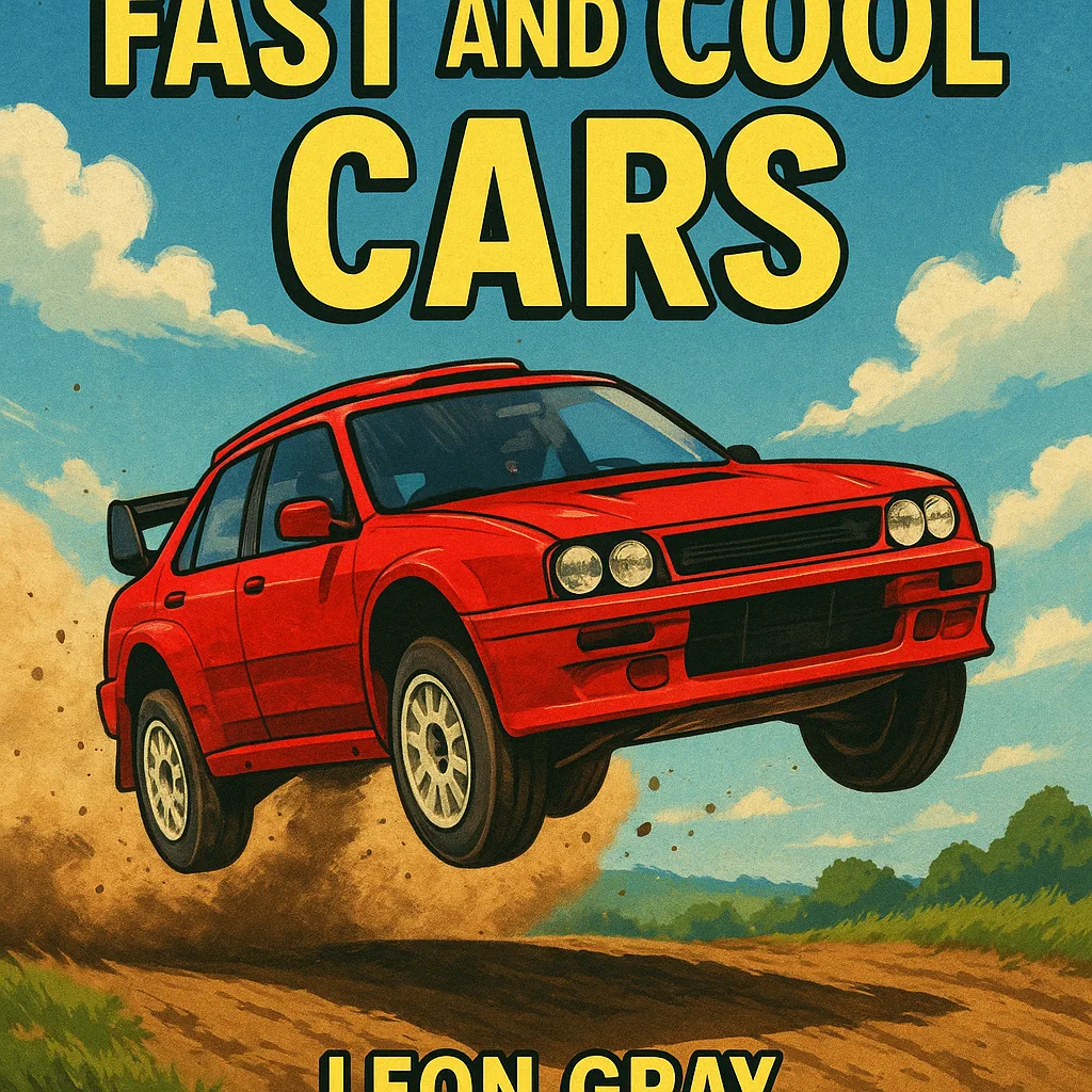 Red Rally Car Soaring Off a Dirt Track
