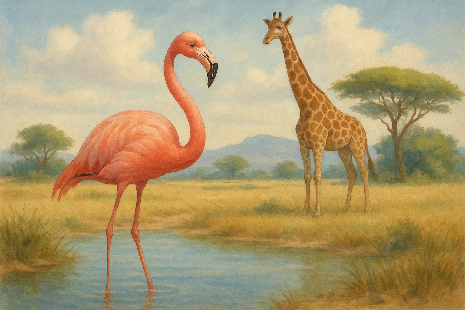 Flamingo in the Foreground