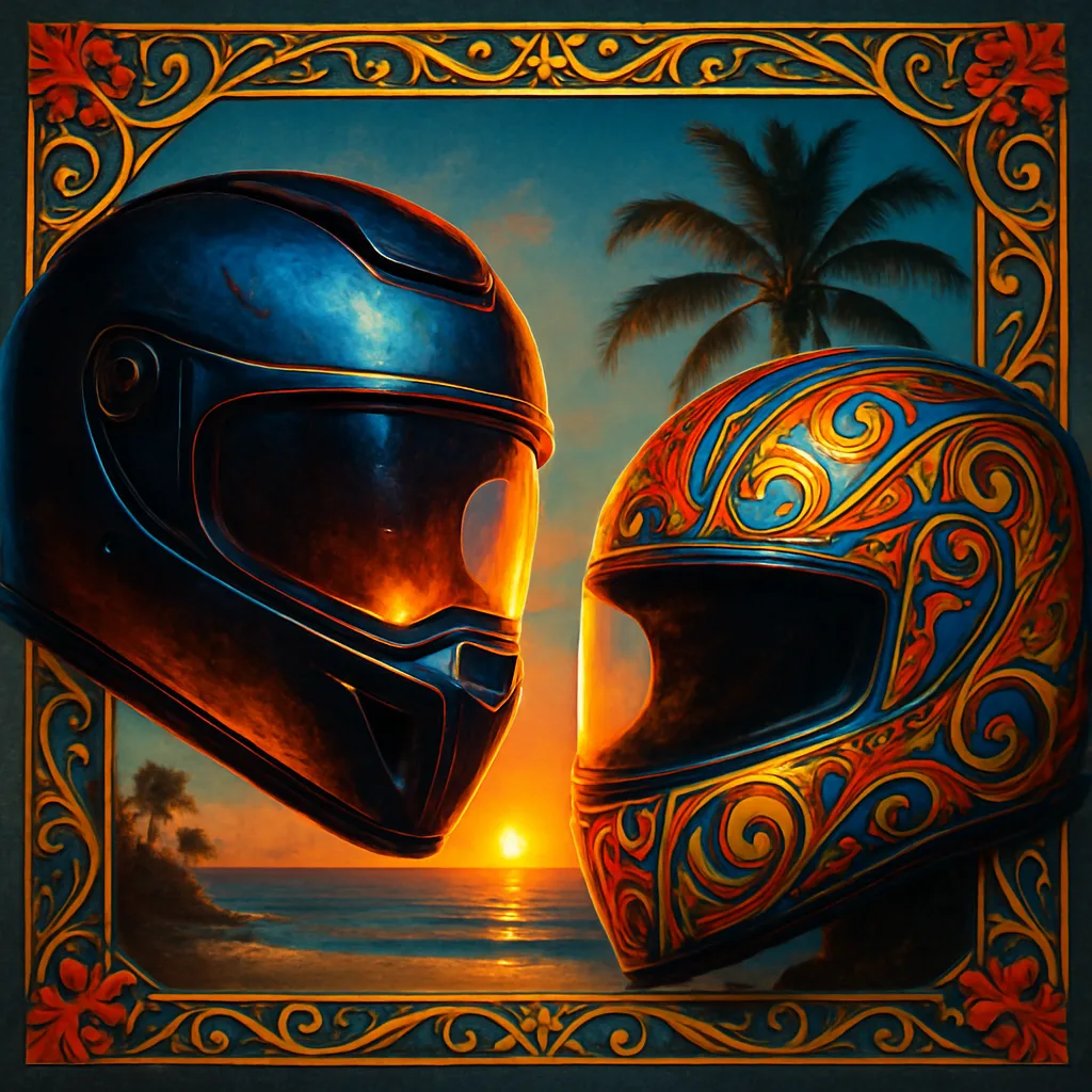 Two Diverse Crash Helmets