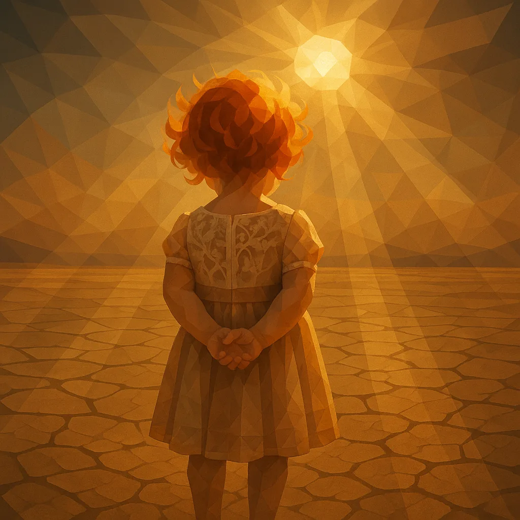 Toddler with a Prominent Mass of Fiery Red Copper