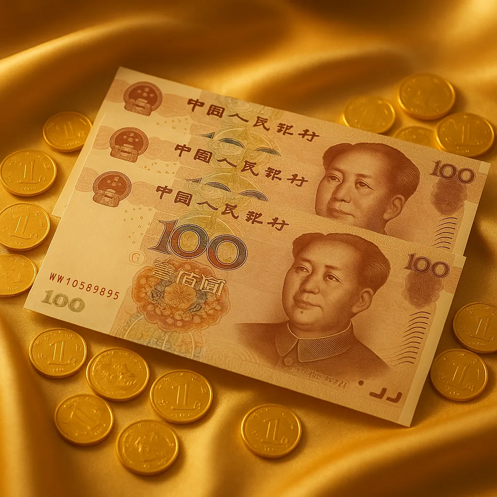 Chinese Yuan Bills Displayed Gracefully